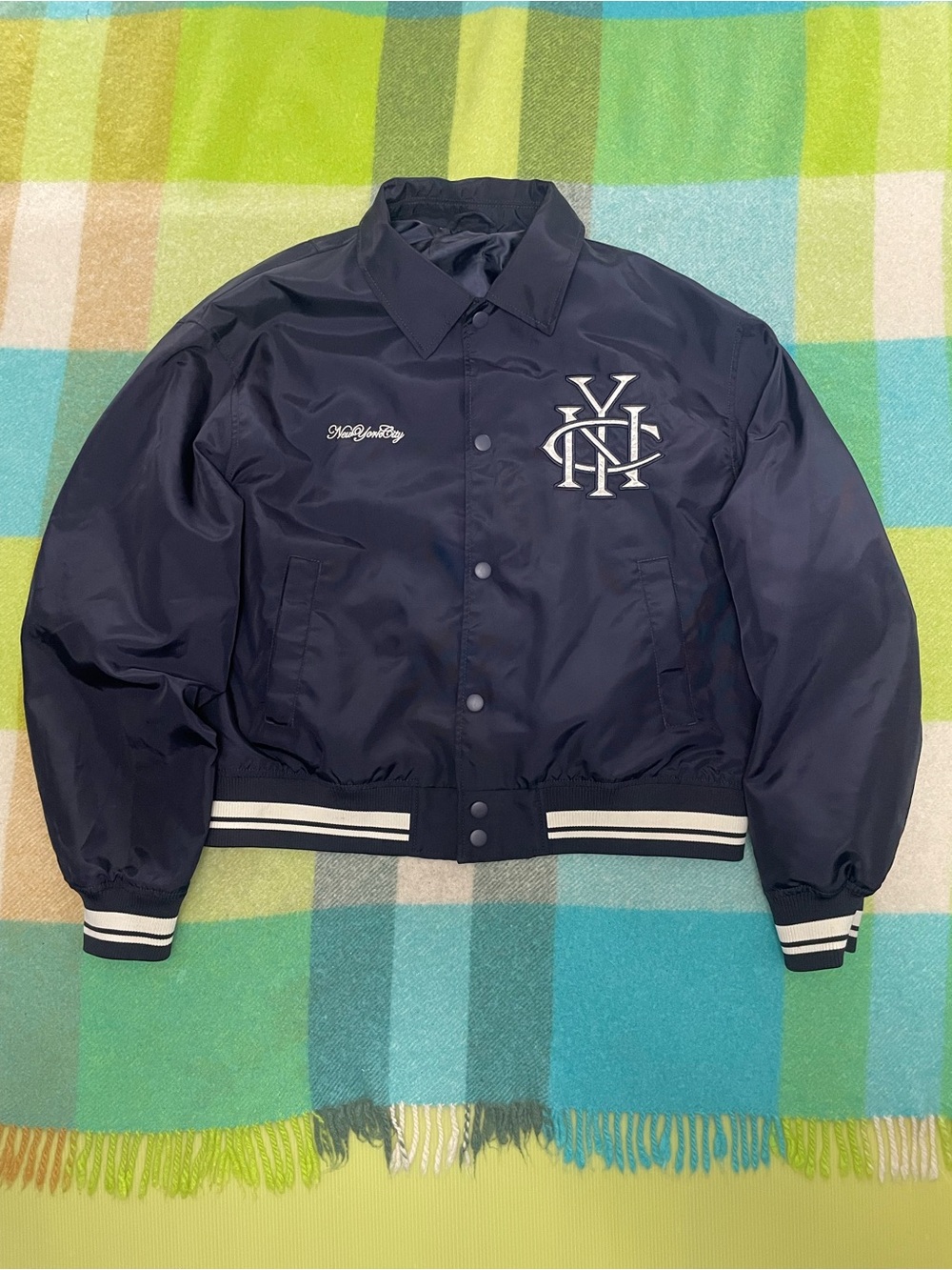 NYC Navy Varsity Coaches Jacket